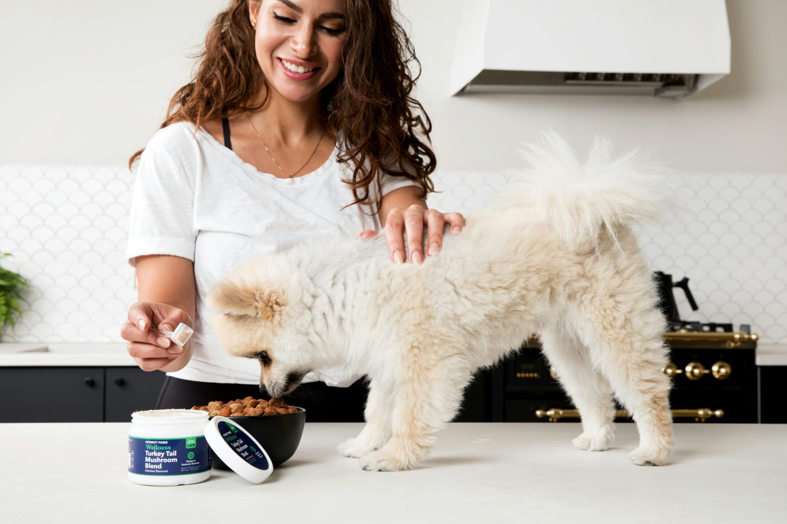 Healthy dog food and supplement for balanced puppy nutrition